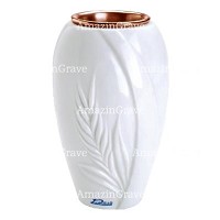 Vaso portafiori Spiga 20cm In marmo Bianco puro, interno in rame