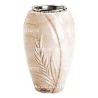 Vase à fleurs Spiga 20cm En marbre Botticino, intérieur acier