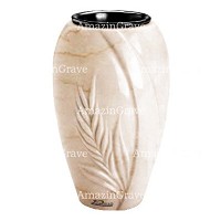 Vase à fleurs Spiga 20cm En marbre Botticino, intérieur en plastique