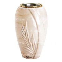 Flower vase Spiga 20cm - 8in In Botticino marble, golden steel inner