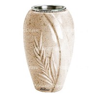 Flower vase Spiga 20cm - 8in In Calizia marble, steel inner