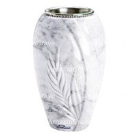 Vase à fleurs Spiga 20cm En marbre Carrara, intérieur acier