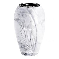 Vase à fleurs Spiga 20cm En marbre Carrara, intérieur en plastique