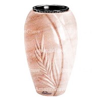 Vaso portafiori Spiga 20cm In marmo Rosa Portogallo, interno in plastica