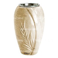 Vase à fleurs Spiga 20cm En marbre Trani, intérieur acier