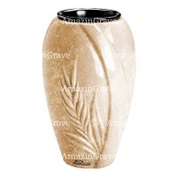 Grabvase Spiga 20cm Travertino Marmor, Kunststoff Innen