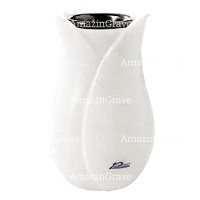 Flower vase Tulipano 20cm - 8in In Sivec marble, plastic inner