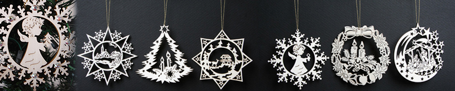 Décorations de Noël en bois découpe laser
