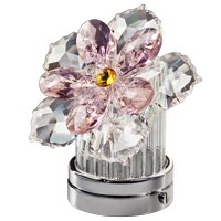 Lis d'eau inclinée en cristal rose 10cm Lampe LED ou décoration pour lampes et pierres tombales