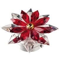 Flocon de neige en cristal rouge 12cm Lampe LED ou décoration pour lampes et pierres tombales