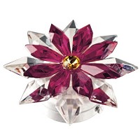 Schneeflocke Violett Kristall 12cm Led Lampe oder dekorative Glasschirm für Lampen und Grabsteine