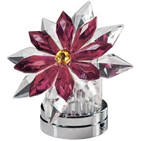 Violet crystal inclined snowflake 12cm - 4,75in Led lamp or decorative flameshade for lamps and gravestones