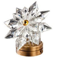 Crystal inclined snowflake 12cm - 4,75in Led lamp or decorative flameshade for lamps and gravestones