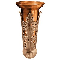 Vaso florero 20x12cm En bronce, con interior cobre, a pared 1148-R9
