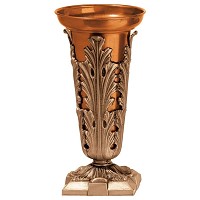 Phial vase for flowers 30x14cm - 11,75x5,5in In bronze, with copper inner, ground attached 1162-R11