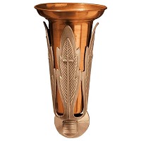 Vaso florero 20x12cm En bronce, con interior cobre, a pared 1172-R9