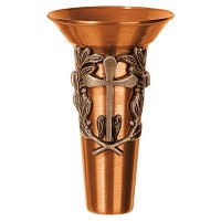 Vaso florero 15x9cm En bronce, con interior cobre, a pared 1182-R16