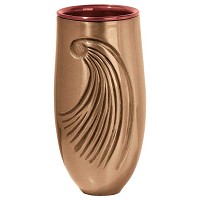 Vaso portafiori 19x8cm In bronzo, con interno rame, a terra 1253-R6