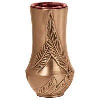 Flowers vase 20x11cm - 8x4,3in In bronze, with copper inner, ground attached 1284-R28