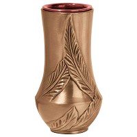 Flowers vase 20x11cm - 8x4,3in In bronze, with copper inner, wall attached 1243-R28