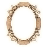 Oval photo frame 8x10cm - 3,1x3.9in In bronze, wall attached 1266