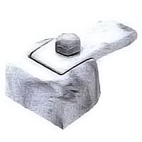 Flask 8,3x4,7cm - 3,2x1,8in Weiß marbled, with pin for the installation 1705/MW