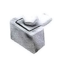 Flask 4,1x3,4cm - 1,6x1,3in Weiß marbled, with pin for the installation 1720/MW
