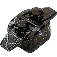Flask 7,3x3,4cm - 2,8x1,3in Schwarz marbled, with pin for the installation 1721/MS