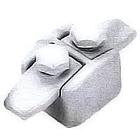 Flask 7,3x3,4cm - 2,8x1,3in Weiß marbled, with pin for the installation 1721/MW