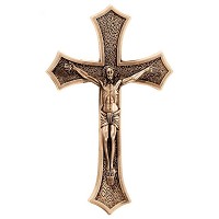 Crucifix with Jesus 10x6cm - 4x2,3in In bronze, wall attached 2027-10