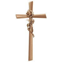 Crucifix with rose 40x21cm - 15,75x8,25in In bronze, wall attached 2119-40