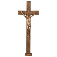 Crucifix with Jesus 111x44cm - 43,5x17,5in In bronze, ground attached 2123