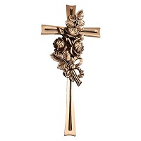 Crucifijo con rosas 40x18cm En bronce, a pared 2182-40