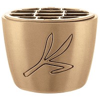 Flowers pot 16cm - 6,2in In bronze, with steel inner, ground attached 2206/A