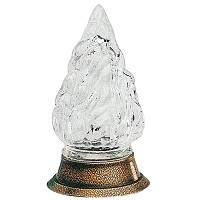 Glass Flame 12x5cm-4,7x1,9in In glass with bronze ferrule 2222