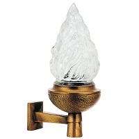 Lampe funéraire 14cm En bronze, avec flamme 2305