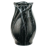 Flowers vase 40cm-15,5in In Schwarz bronze, copper inner, ground attached 2341/R
