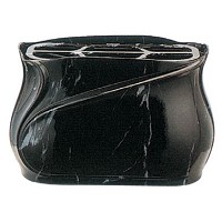 Flowers pot 19cm - 7,80in In Schwarz bronze, steel inner, wall or ground attached 2371