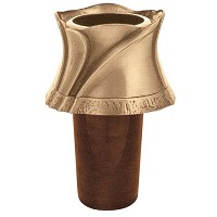 Vaso portafiori da incasso 13,5x20cm In bronzo con corpo in plastica, attacco a terra 2421/P