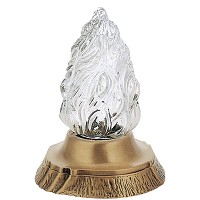 Lampada votiva ad incasso 26cm In bronzo, con fiamma in vetro 2422