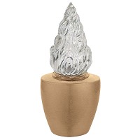 Lampe funéraire 18cm En bronze, avec flamme 2425