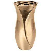 Flowers vase 24cm-9,4in In bronze, with plastic inner, ground attached 2489/P