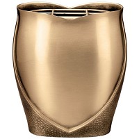 Flowers pot 19cm - 7,80in In bronze, with plastic inner, wall attached 2619/P