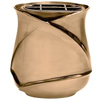 Flowers pot 19cm - 7,80in In bronze, with plastic inner, wall attached 2643/P