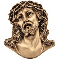 Wall plate Jesus Christ 23x24cm - 9x9,4in Bronze ornament for tombstone 3002