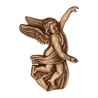 Wall plate angel 20x11cm - 8x4,3in Bronze ornament for tombstone 3003