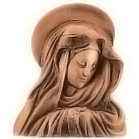 Wall plate Virgin Mary 24x28cm - 9,4x11in Bronze ornament for tombstone 3004
