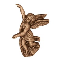 Wall plate angel 20x11cm - 8x4,3in Bronze ornament for tombstone 3004