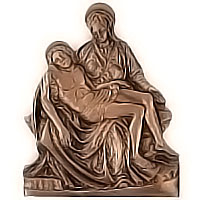Wall plate Pietá 28x35cm - 11x13,7in Bronze ornament for tombstone 3005