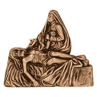 Placa de pared Pietà 11,5x13cm Aplicación en bronce para lápida 3007